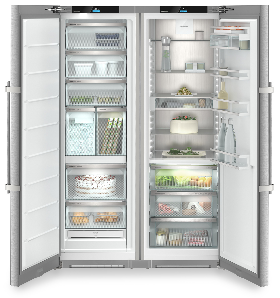 Side-by-Side-Kühlschrank freistehend – hohe Nutzlast