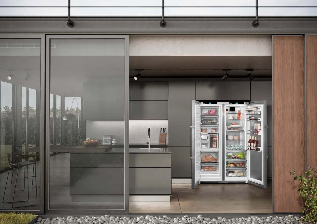 Product image, Perspective: milieu, Side-by-Side combination, Casing colour: stainless steel, Door colour: stainless steel