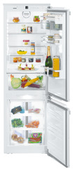 Product image, Perspective: straight open decorated, Integrated fridge-freezer combination with BioCool and NoFrost