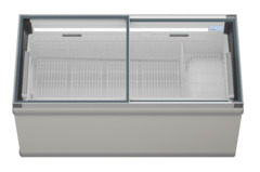 Изображение на продукта, Перспектива: Отпред, затворен, Хладилна и фризерна ракла за супермаркет, Цвят на корпуса: сив