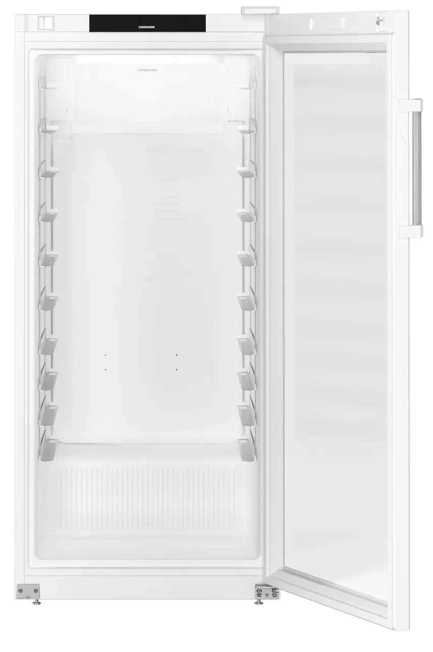 Изображение на продукта, Перспектива: Отпред, отворен, празен, Хладилник по стандарта за хлебопекарни с динамично охлаждане, Цвят на корпуса: бял, Цвят на вратата: бял