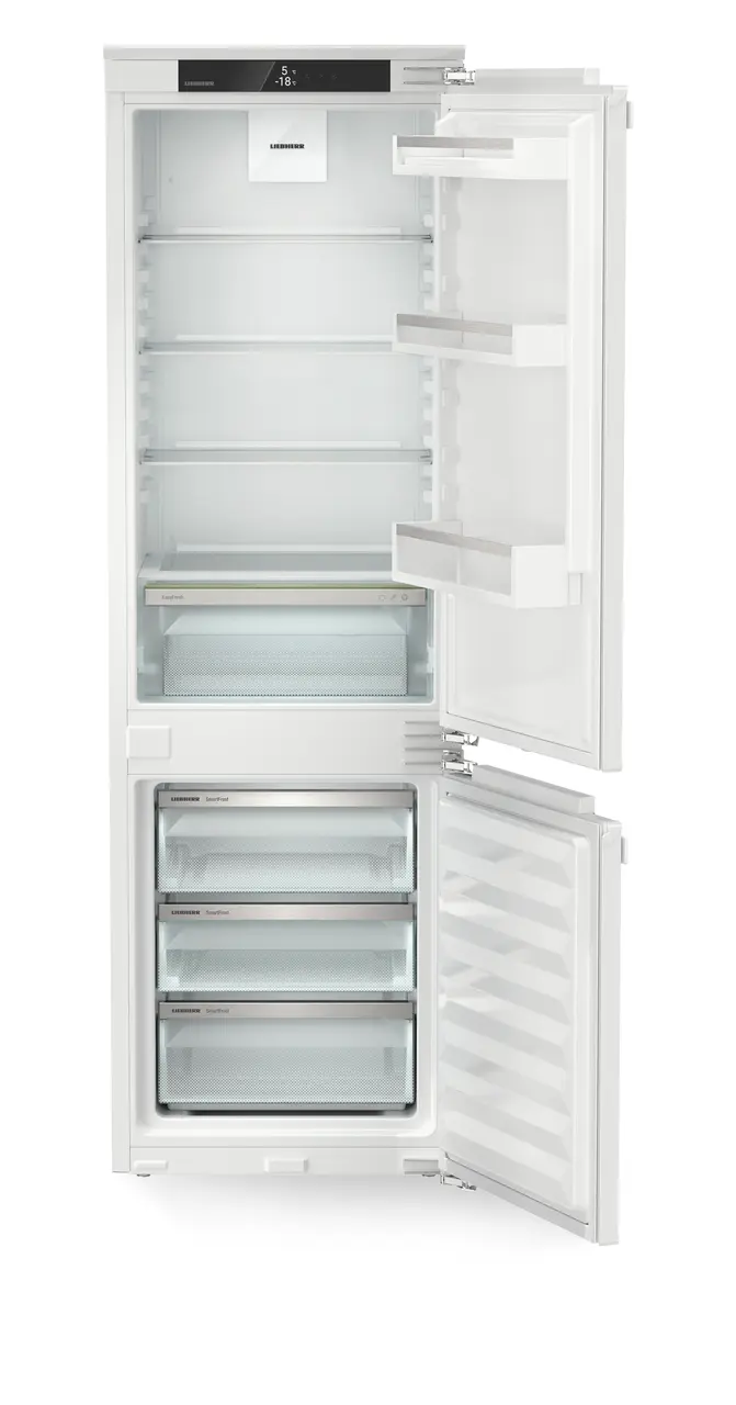 Product image, Perspective: straight open empty, Integrable fridge-freezer with EasyFresh and SmartFrost