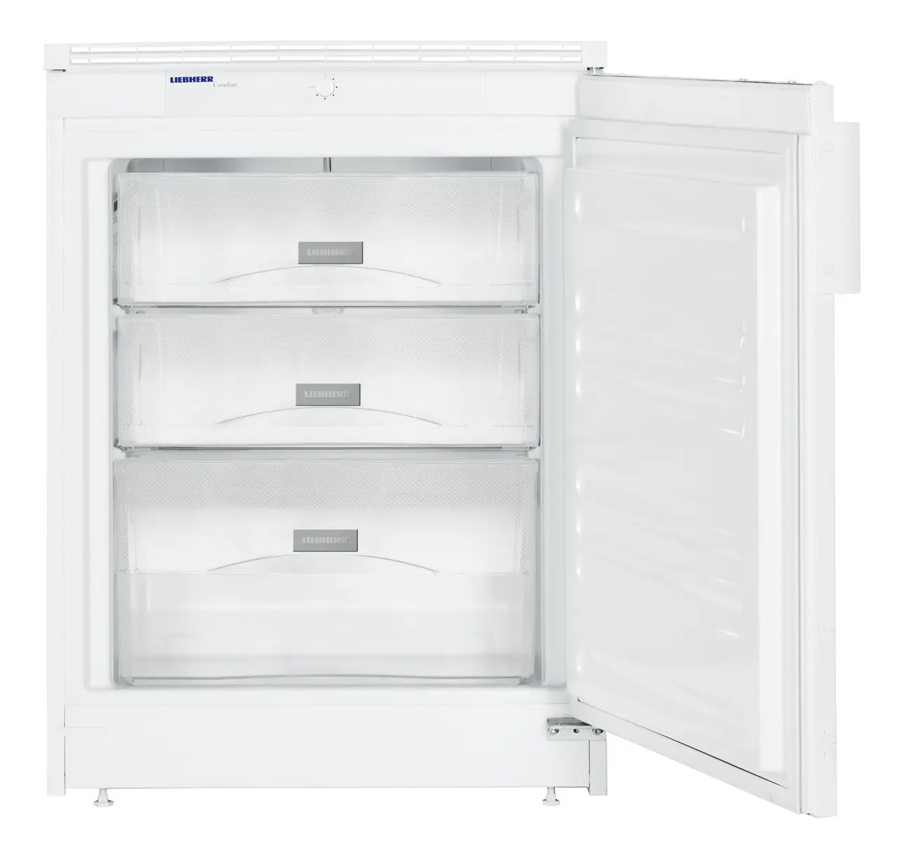 Изображение продукции, Перспектива: Прямо, с открытой дверцей, без продуктов, Декорируемый морозильник, встраиваемый под столешницу