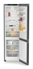 Изображение продукции, Перспектива: Прямо, с открытой дверцей, с продуктами, Комбинированный холодильник-морозильник с EasyFresh и NoFrost