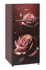 Product image, Perspective: oblique closed, Single-door fridge, 191 l in 2 star and horizontal handle, Casing colour: red, Door colour: Red Rosette
