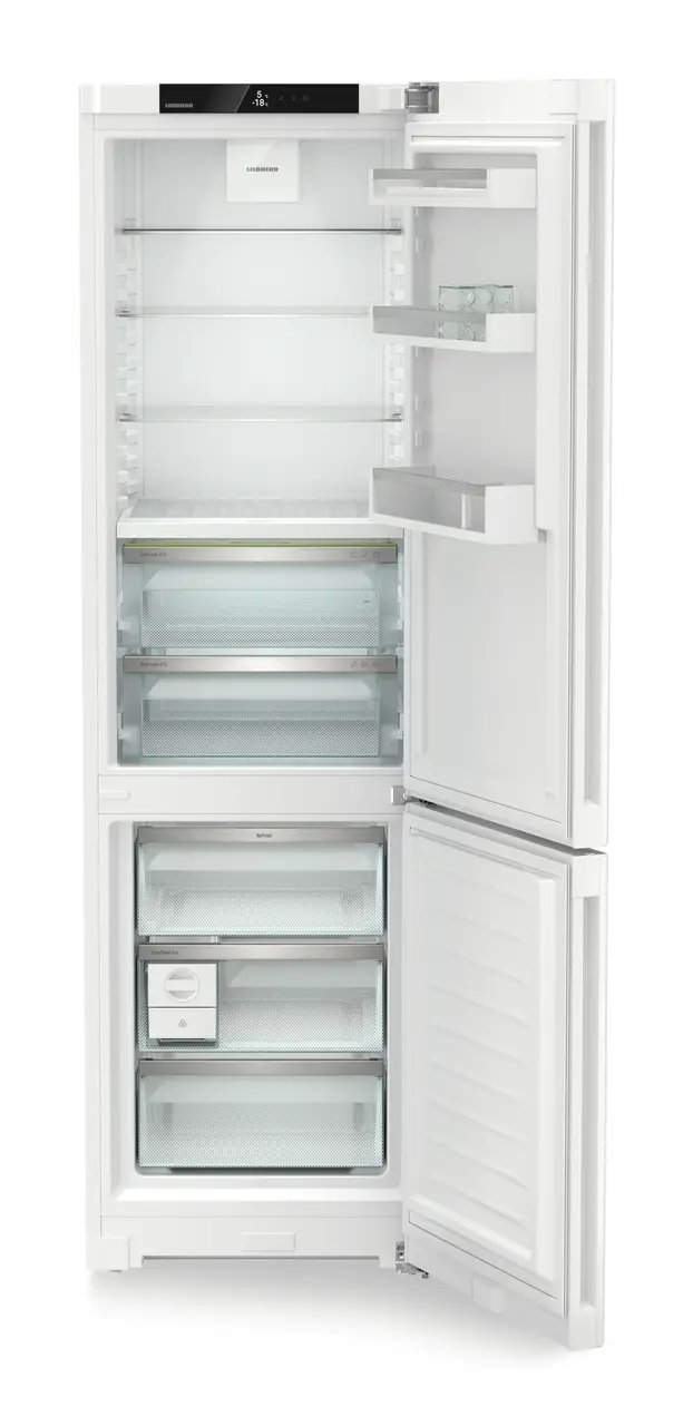 Product image, Perspective: straight open empty, Fridge-freezer with BioFresh and NoFrost, Casing colour: white, Door colour: white