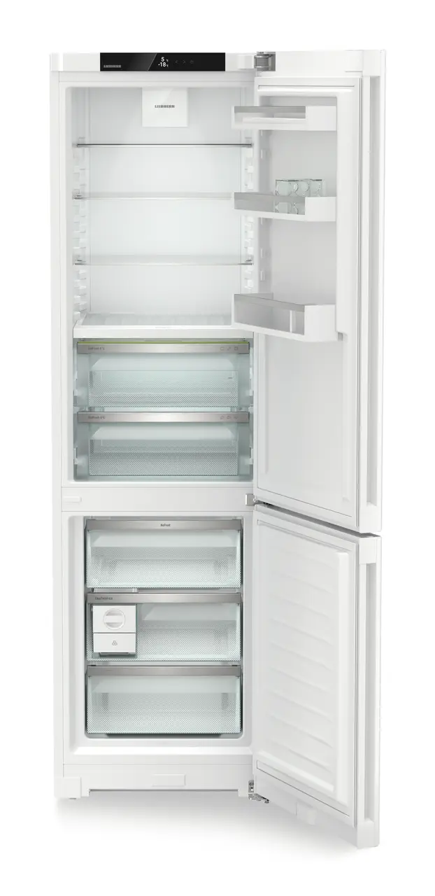 Product image, Perspective: straight open empty, Fridge-freezer with BioFresh and NoFrost, Casing colour: white, Door colour: white