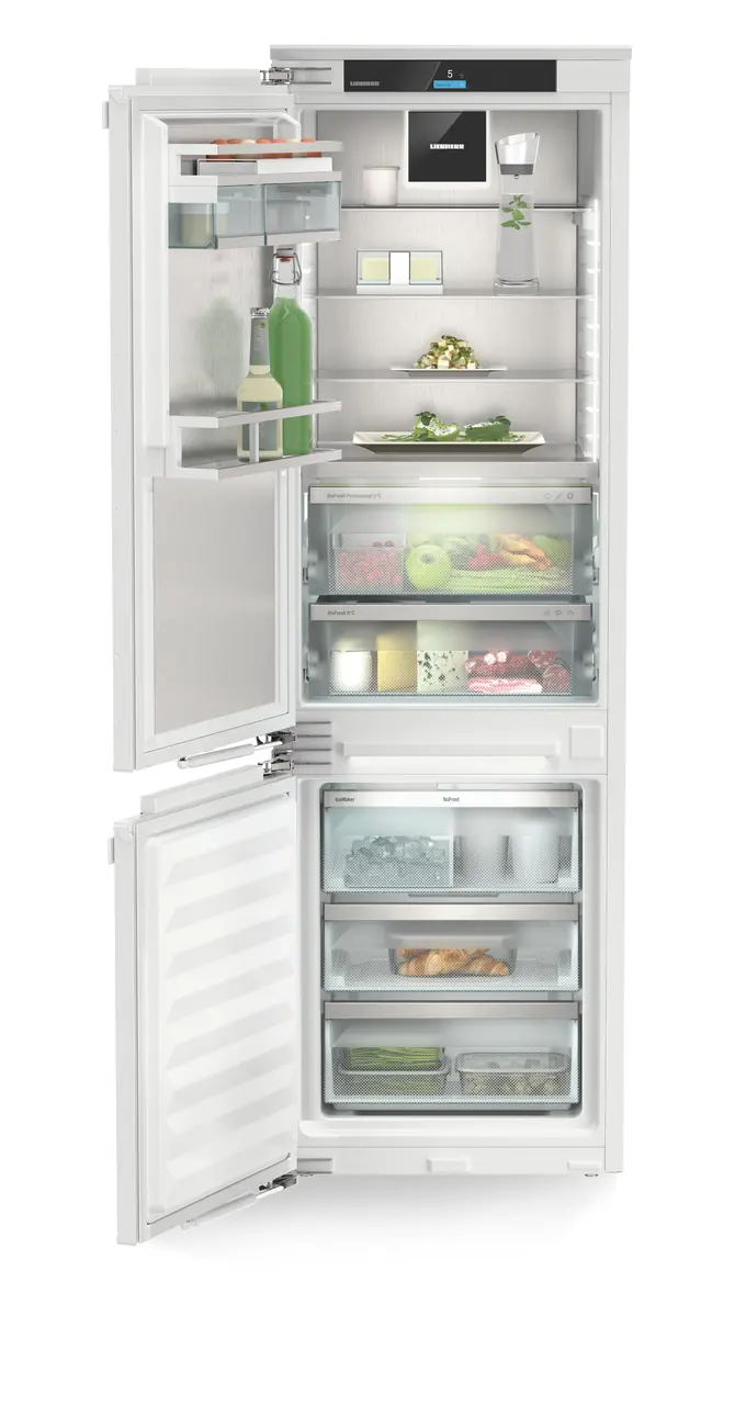Product image, Perspective: straight open decorated, Integratable fridge-freezer with BioFresh Professional and NoFrost