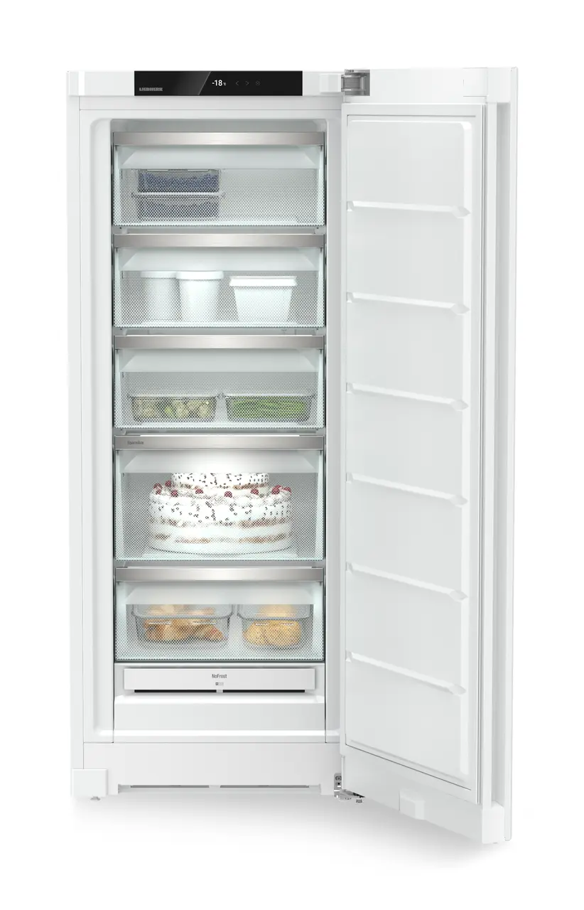 Tuotekuva, Näkymä: Suora, avoin, somistettu, Vapaasti seisova kaappipakastin NoFrostilla, Rungon väri: valkoinen, Oven väri: valkoinen