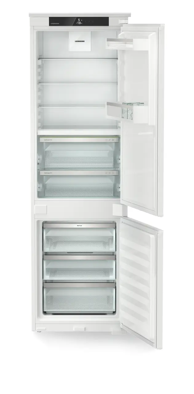 Produkt-Bild, Perspektive: gerade offen leer, Integrierbare Kühl-Gefrierkombination mit BioFresh und NoFrost