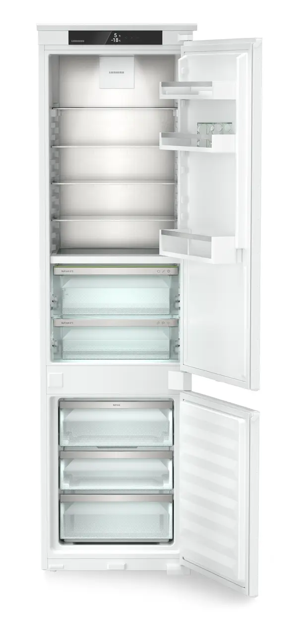 Produkt-Bild, Perspektive: gerade offen leer, Integrierbare Kühl-Gefrierkombination mit BioFresh und NoFrost