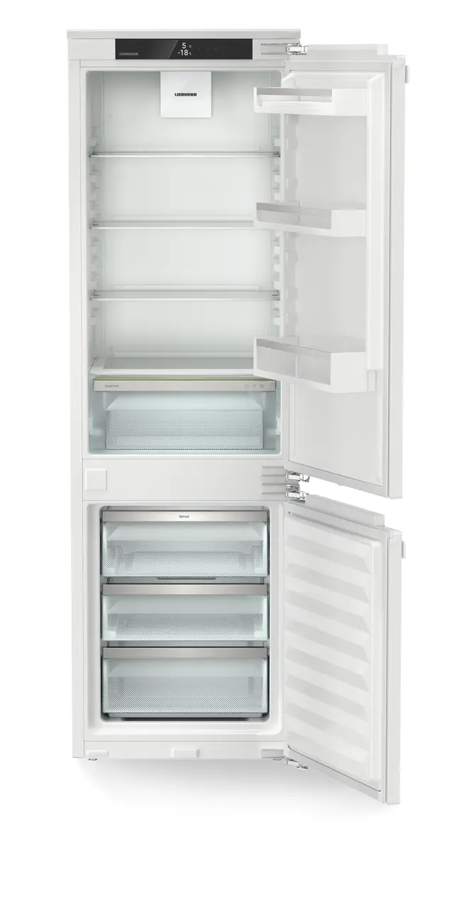 Produkt-Bild, Perspektive: gerade offen leer, Integrierbare Kühl-Gefrierkombination mit EasyFresh und NoFrost