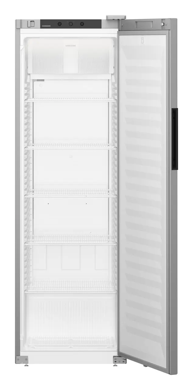 Product image, Perspective: straight open empty, Solid door, grey, LED ceiling light, Casing colour: grey, Door colour: grey