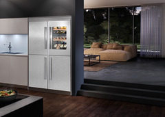 Product image, Perspective: milieu, Built-in multi-temperature wine cabinet, Casing colour: silver, Door colour: silver