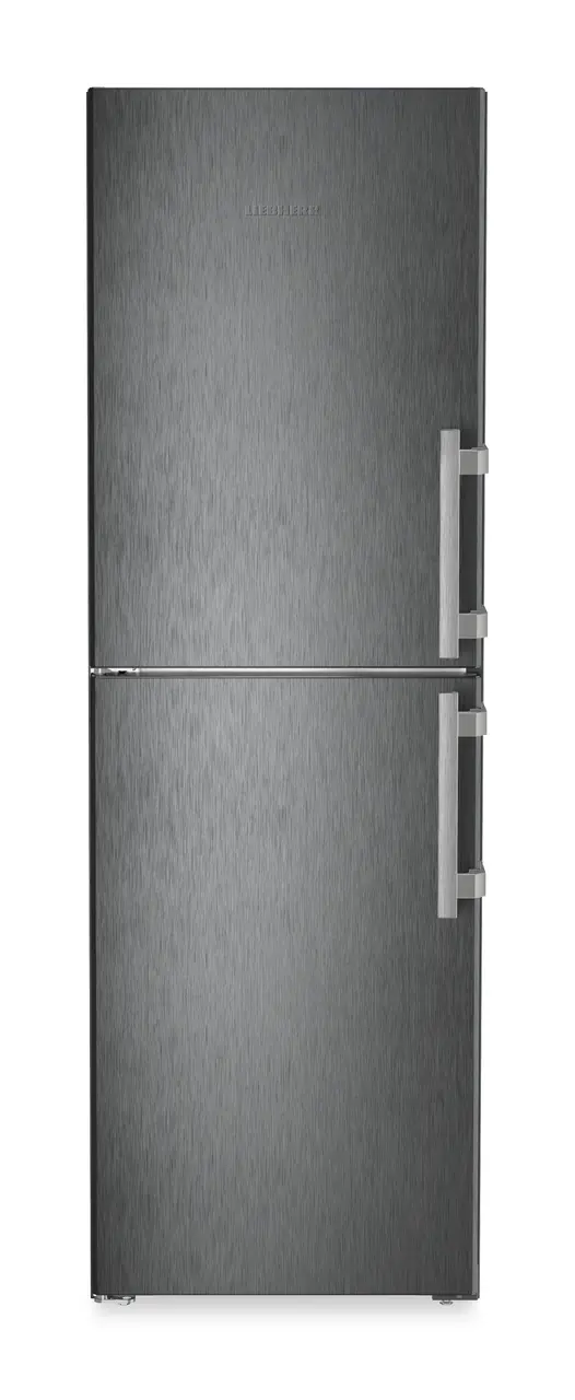 Product image, Perspective: straight closed, Fridge-freezer with BioFresh and NoFrost, Casing colour: BlackSteel, Door colour: BlackSteel