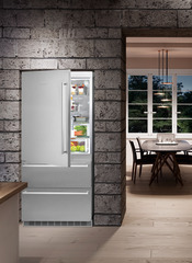 Product image, Perspective: milieu, Fridge-freezer with NoFrost, Casing colour: stainless steel, Door colour: stainless steel