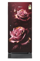 Product image, Perspective: straight closed, Single-door refrigerator 191 l in 3 star with foot pedal base drawer, Casing colour: red, Door colour: Red Rosette