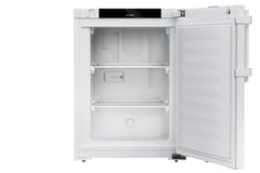 Product image, Perspective: straight open empty, Laboratory freezer with an interior free of ignition sources, Casing colour: white, Door colour: white