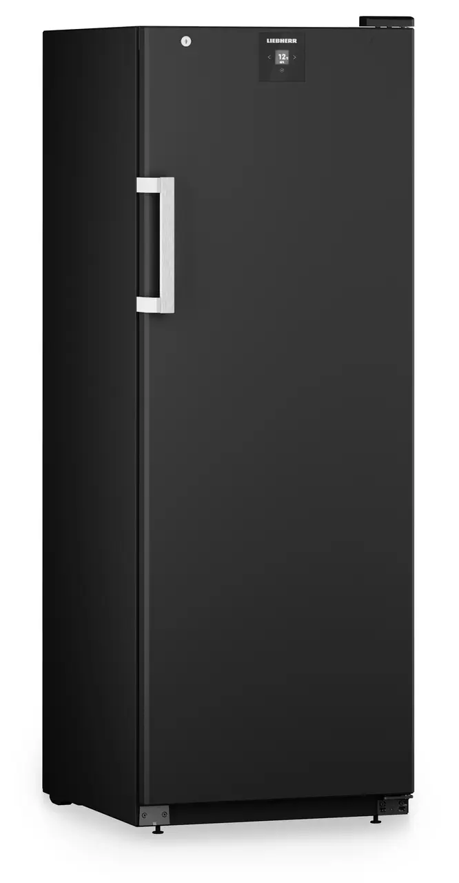 Product image, Perspective: oblique closed empty, Wine storage cabinet, Casing colour: black, Door colour: black