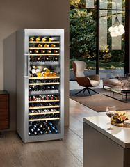 Product image, Perspective: milieu, Multi-temperature wine cabinet, Casing colour: stainless steel, Door colour: stainless steel