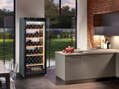 Product image, Perspective: milieu, Wine storage cabinet, Casing colour: black, Door colour: black