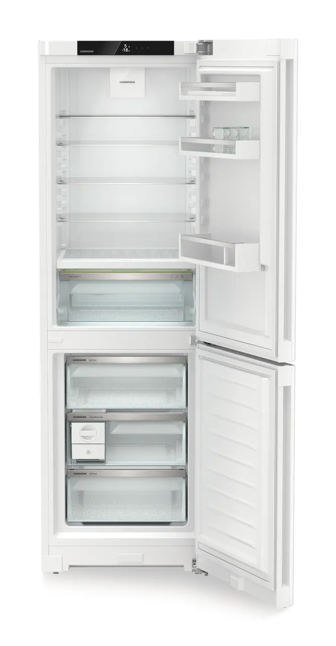 Product image, Perspective: straight open empty, Fridge-freezer with BioFresh and NoFrost, Casing colour: white, Door colour: white
