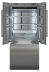 Product image, Perspective: straight open empty, Combined refrigerator-freezer with BioFresh and NoFrost for integrated use