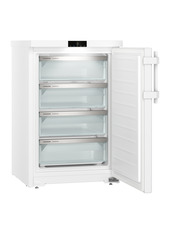 Изображение продукции, Перспектива: Под углом, с открытой дверцей, без продуктов, Малогабаритная морозильная камера с системой SmartFrost, Цвет корпуса: белый, Цвет дверцы: белый