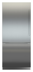 Product image, Perspective: straight closed, Combined refrigerator-freezer with BioFresh and NoFrost for integrated use, Casing colour: grey