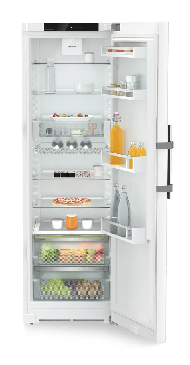 Изображение продукции, Перспектива: Прямо, с открытой дверцей, с продуктами, Холодильный шкаф с EasyFresh, Цвет корпуса: белый, Цвет дверцы: белый