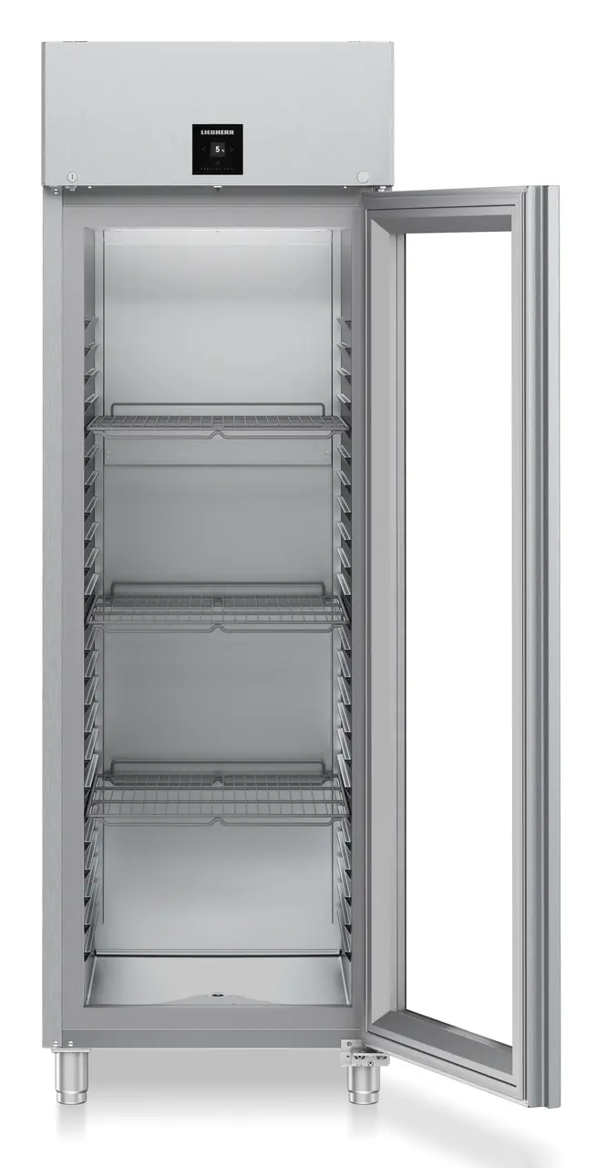 Product image, Perspective: straight open empty, Forced-air refrigerator GN 2/1, Casing colour: stainless steel, Door colour: stainless steel