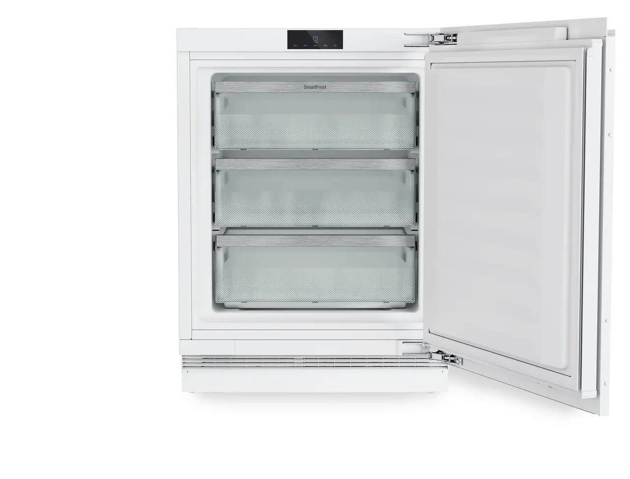 Produkt-Bild, Perspektive: gerade offen leer, Dekorfähiger Unterbau-Gefrierschrank