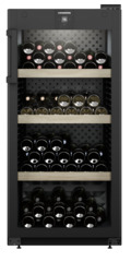 Product image, Perspective: straight closed decorated, Wine storage cabinet, Casing colour: black, Door colour: black