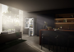 Produktbild, Perspektiv: Omgivning, Kyl- och fryskombinerad kyl- och frysdisk med BioFresh Professional och NoFrost, Färg på hölje: Rostfritt stål, Färg på dörr: Rostfritt stål