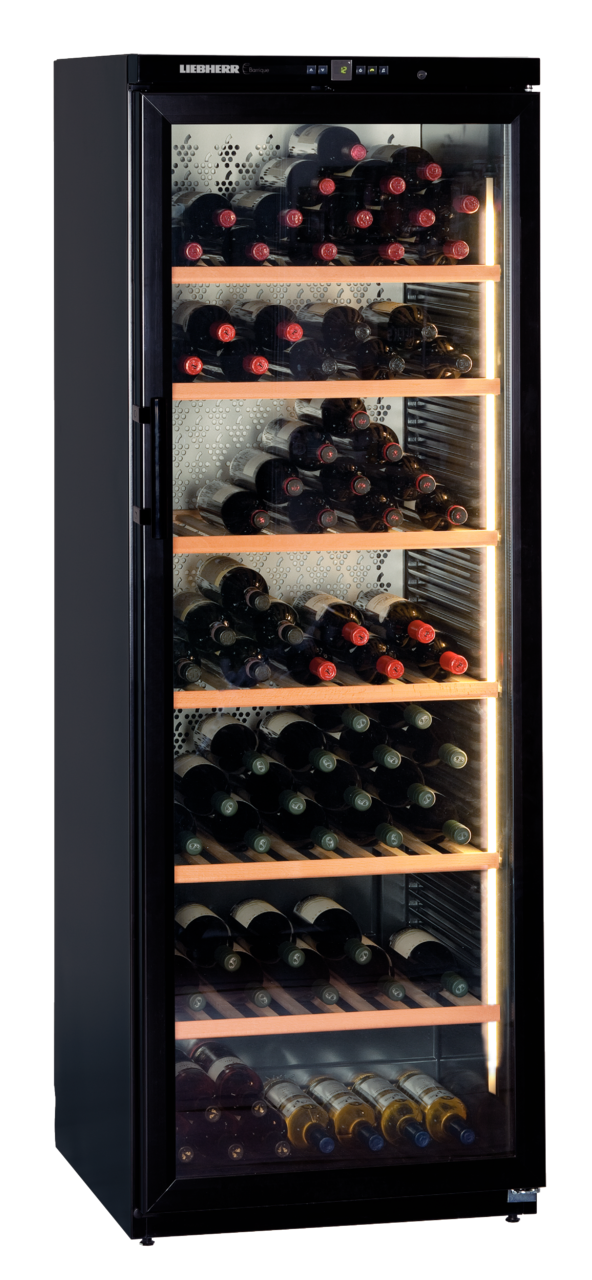 Product image, Perspective: special form, Wine storage cabinet, Casing colour: black, Door colour: black