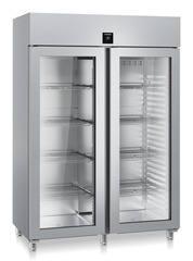 Product image, Perspective: oblique closed empty, Forced-air refrigerator GN 2/1, Casing colour: stainless steel, Door colour: stainless steel