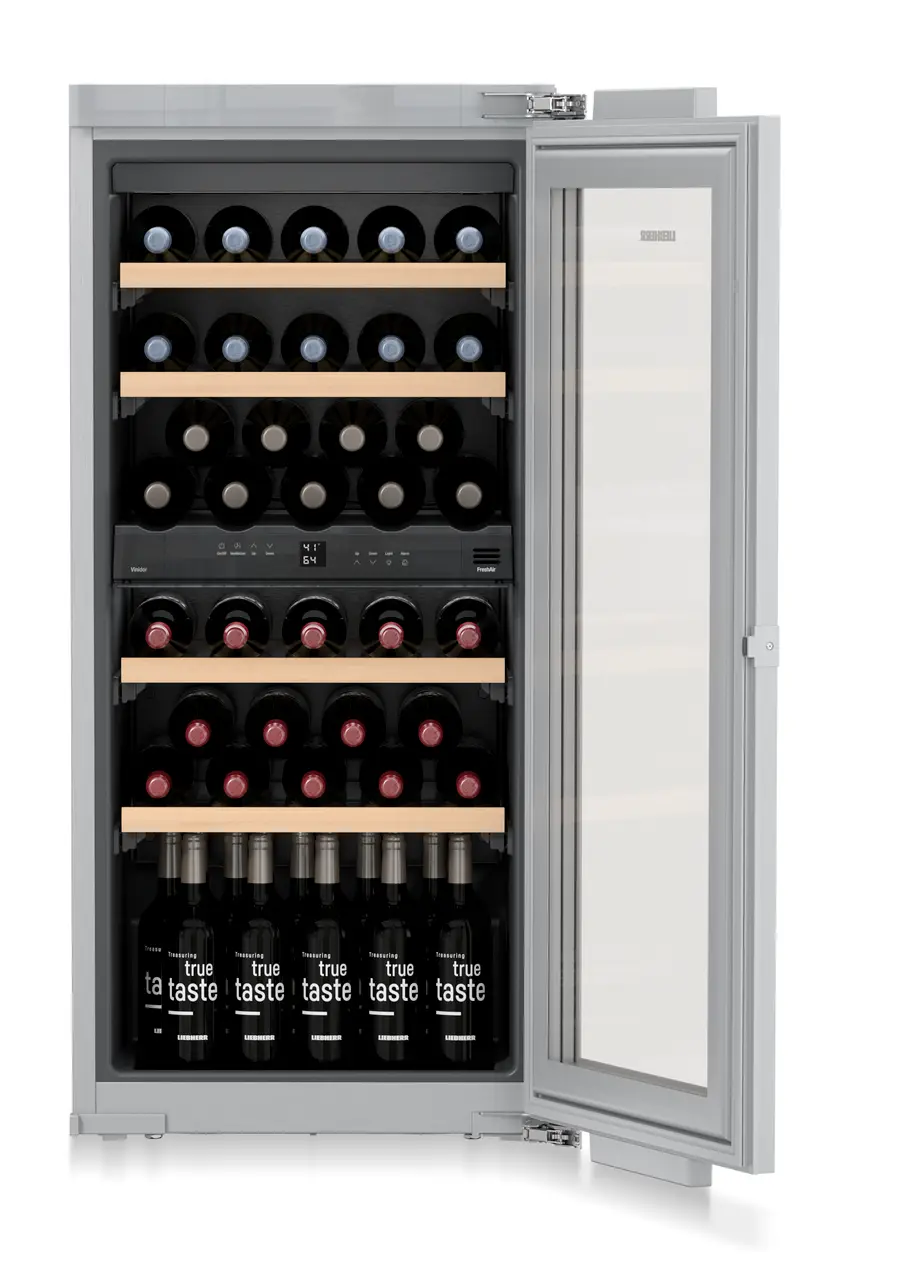 Product image, Perspective: special form, Built-in multi-temperature wine cabinet, Casing colour: silver