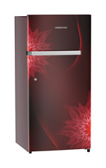 Product image, Perspective: oblique closed, Single-door refrigerator 191 l in 3 star and horizontal handle, Casing colour: red, Door colour: Red Mystiq
