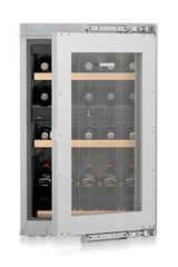 Product image, Perspective: special form, Built-in multi-temperature wine cabinet, Casing colour: silver, Door colour: silver