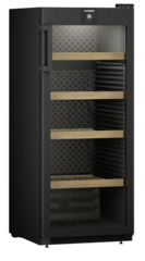 Product image, Perspective: oblique closed empty, Wine storage cabinet, Casing colour: black, Door colour: black