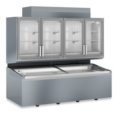 Изображение на продукта, Перспектива: Странично, затворен, празен, Фризери за супермаркети, Цвят на корпуса: сив