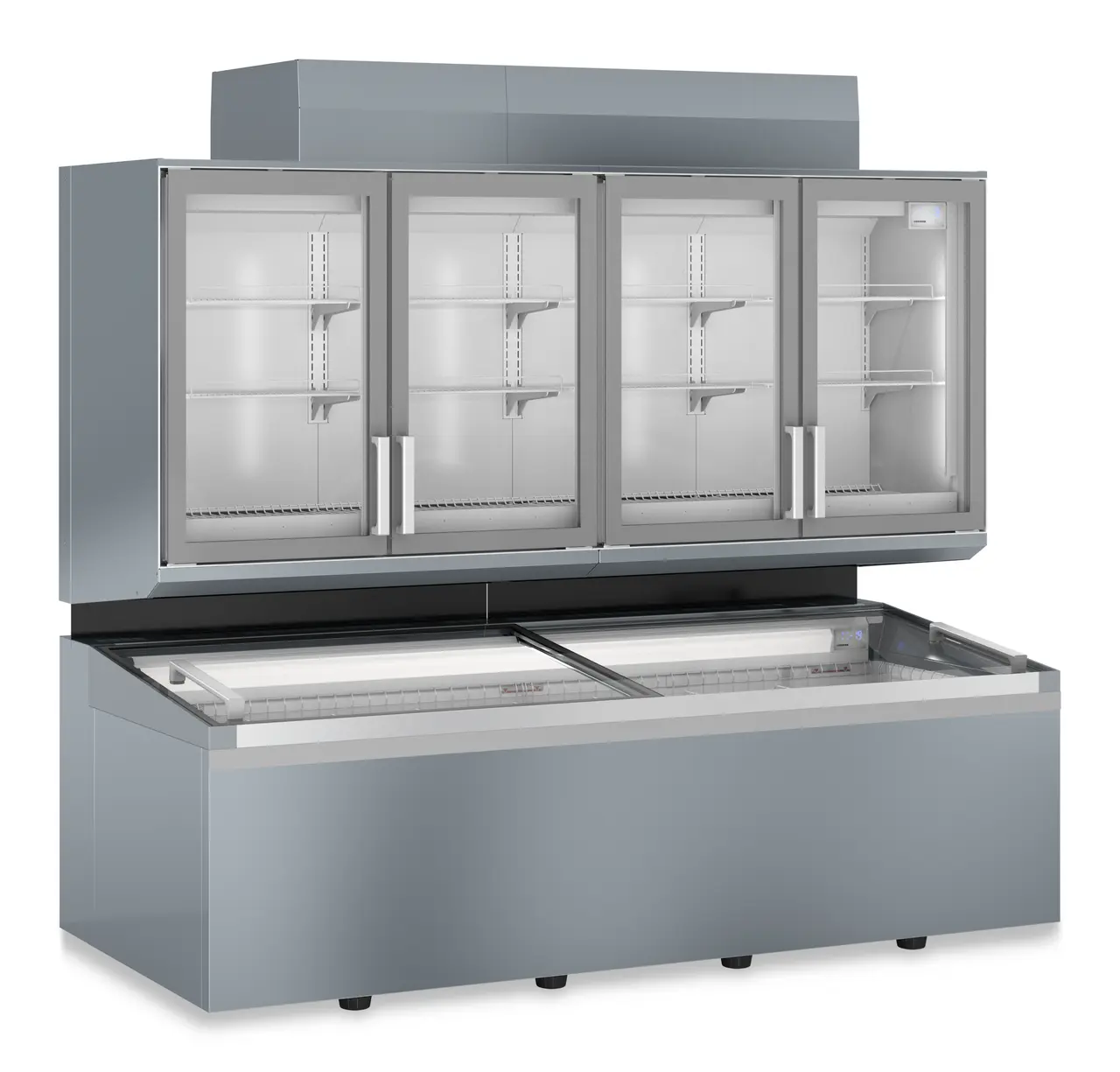 Изображение на продукта, Перспектива: Странично, затворен, празен, Фризери за супермаркети, Цвят на корпуса: сив