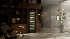 Product image, Perspective: milieu, Multi-temperature wine cabinet, Casing colour: BlackSteel, Door colour: GlassBlack