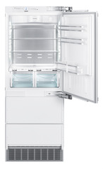 Product image, Perspective: straight open empty, Combined refrigerator-freezer with BioFresh and NoFrost for integrated use