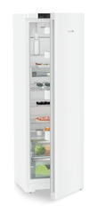 Product image, Perspective: oblique half-open decorated, Freestanding fridge with EasyFresh, Casing colour: white, Door colour: white