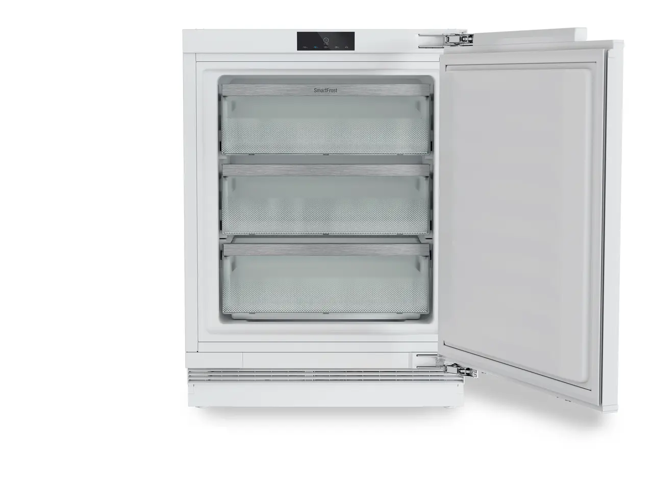 Product image, Perspective: straight open empty, Freezer suitable for undercounter installation with SmartFrost