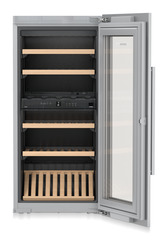 Product image, Perspective: special form, Built-in multi-temperature wine cabinet, Casing colour: silver, Door colour: silver