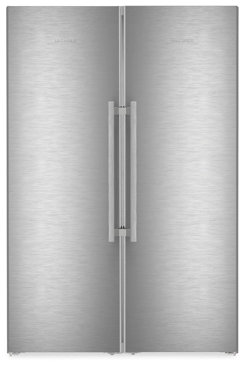 Product image, Perspective: straight closed, Side-by-Side combination, Casing colour: stainless steel, Door colour: stainless steel