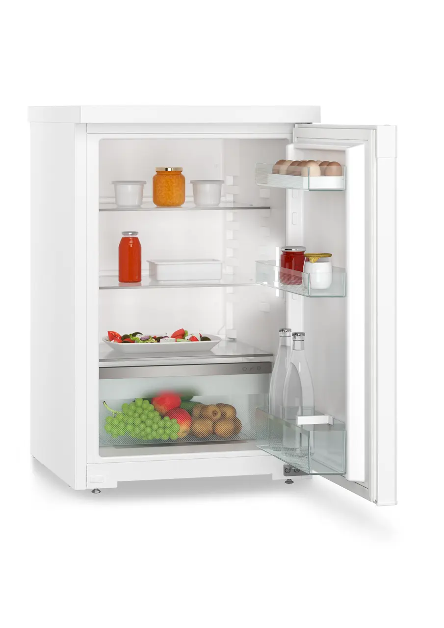 Product image, Perspective: oblique open decorated, Table top refrigerator, Casing colour: white, Door colour: white