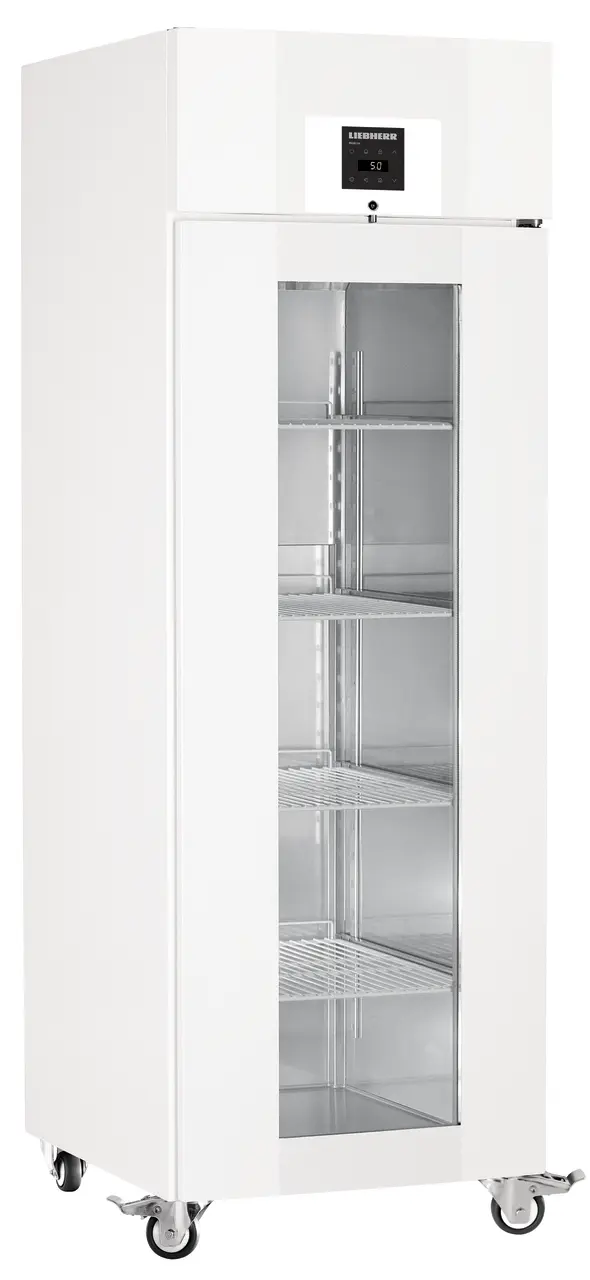 Product image, Perspective: oblique closed empty, Lab refrigerator with profi electronic controller, Casing colour: white